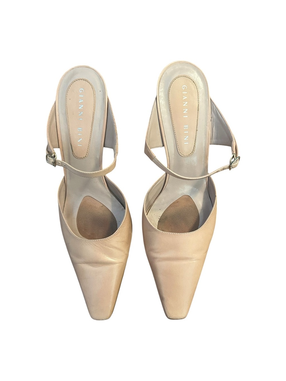 Gianni Bini light pink Leather Pointed-Toe Mary Jane Heels
